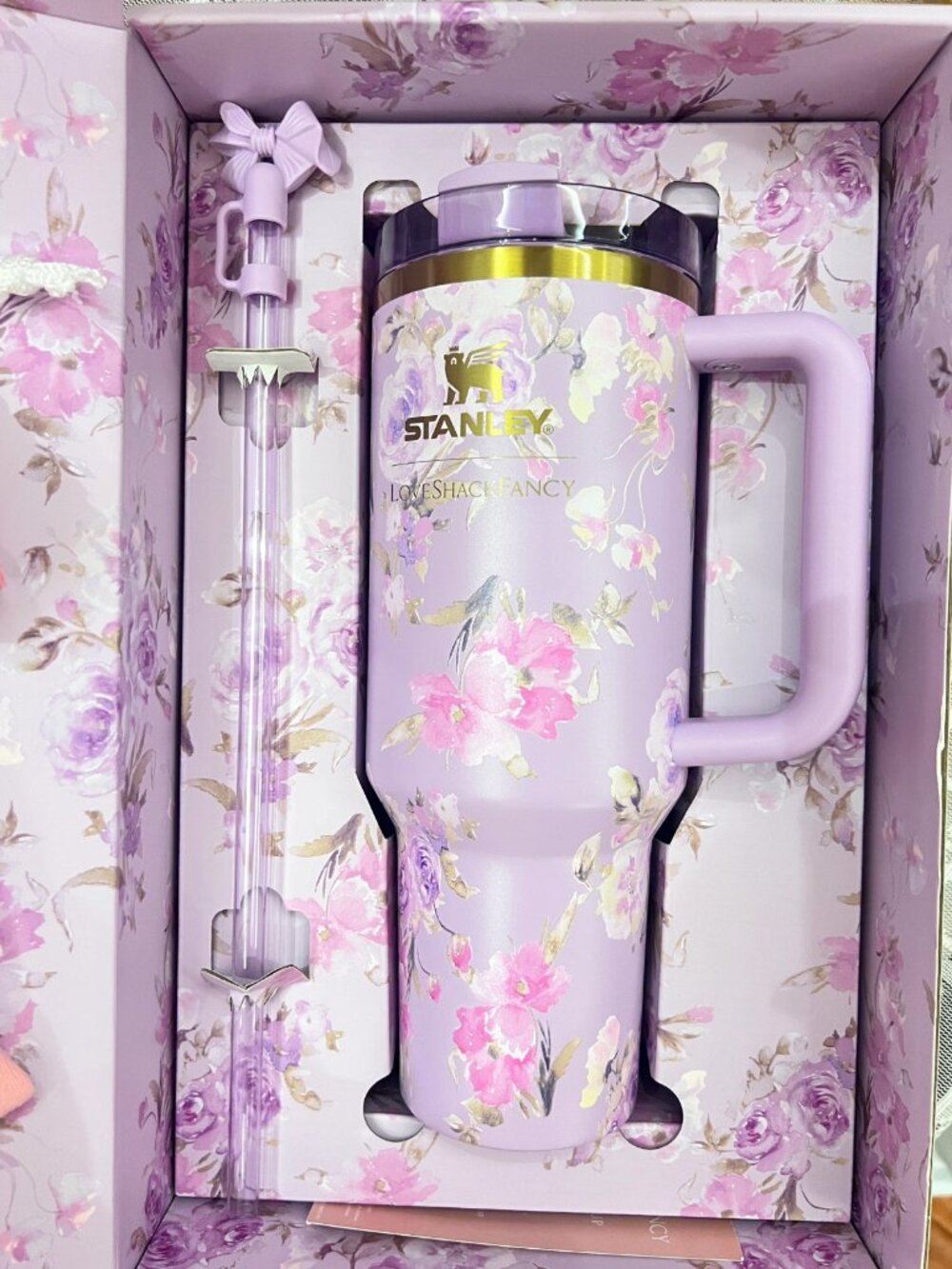 Stanley X Love Shack Fancy Cup 40oz - Happy Thoughts Quencher Rosa Beaux Purple